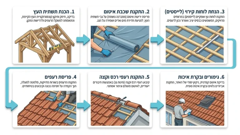 תהליך התקנת גגות רעפים מקצועי על ידי מומחים